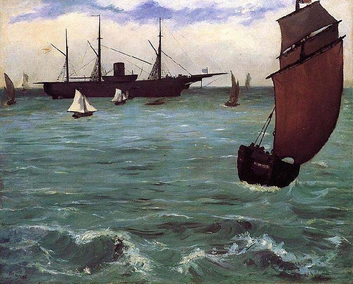 Edouard Manet Kearsarge at Bologne oil painting image